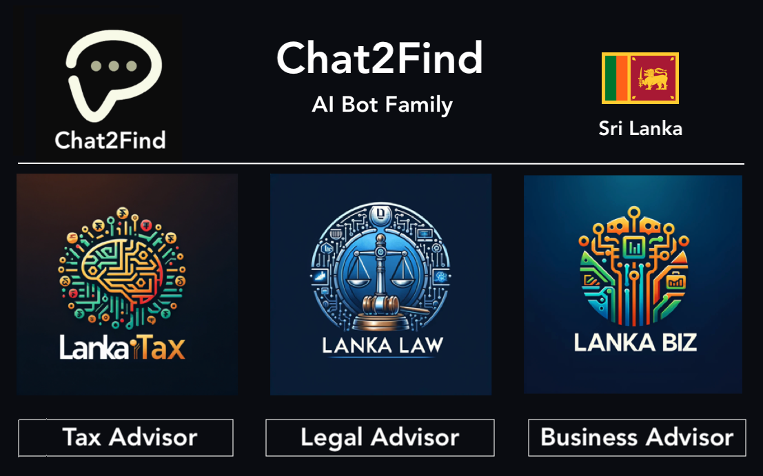 Chat2Find releases 3 Specialised ChatBots for Sri Lanka Market